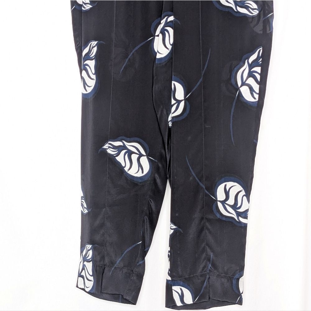 Tucker Julia Pant Begonia Black Ground in Silk Crepe de Chine Luxury - Picture 3 of 7